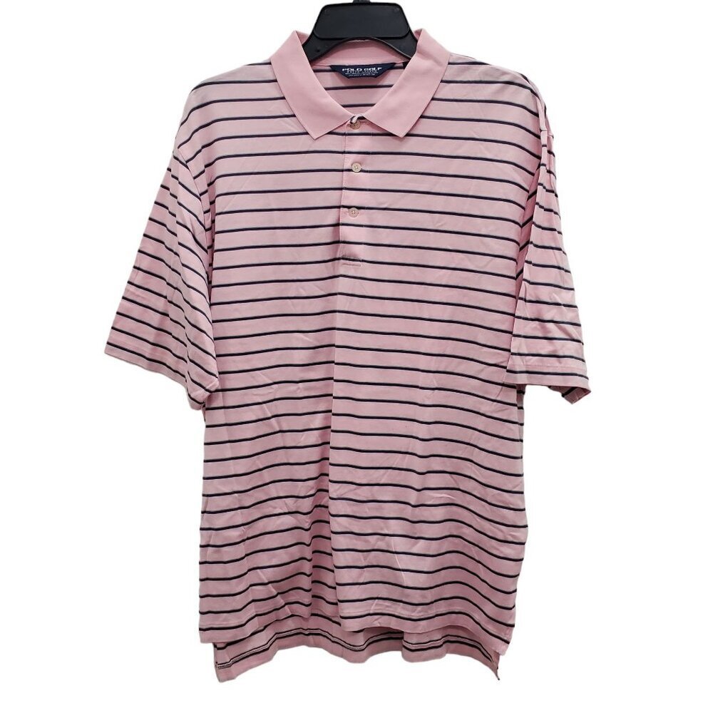 Polo Golf by Ralph Lauren Pink Striped performance Polo Shirt